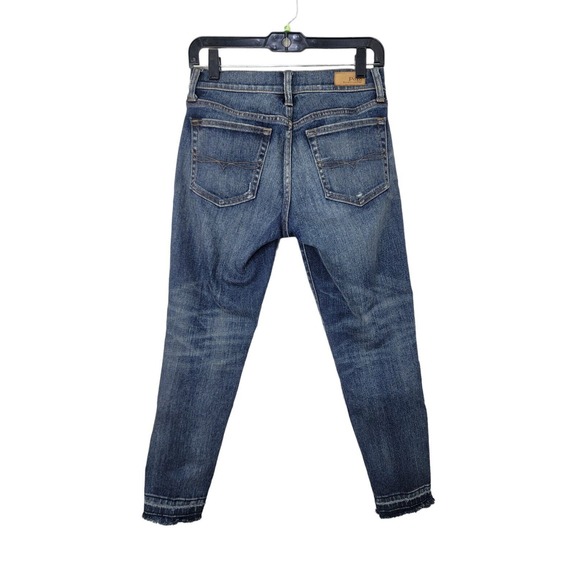 Polo Ralph Lauren The Tompkins Skinny Crop Blue Distressed Jeans Size 27 - Picture 2 of 6